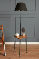 DC Lights OSLA Vloerlamp -147cm Design Staande Lamp met Tafel - Zwart -Metalen Tripod - INCLUSIEF LICHTBRON