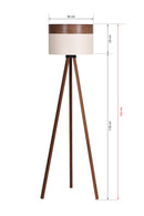 DC Lights Aledrez – Vloerlamp – Bruin / Wit – Driepoot – 142 CM