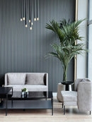 antraciete houten wandpaneel voor de woonkamer, eetkamer, slaapkamer, keuken, kantoor, bedrijfsruimte, restaurant, hotel, kinderkamer