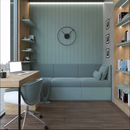 groene houten wandpanelen voor de woonkamer, slaapkamer, eetkamer, babykamer, kinderkamer, kantoor, bedrijfsruimte, hotel 