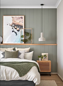 groene houten wandpanelen voor de woonkamer, slaapkamer, eetkamer, babykamer, kinderkamer, kantoor, bedrijfsruimte, hotel 