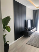 zwarte houten wandpanelen voor de woonkamer, slaapkamer, eetkamer, babykamer, kinderkamer, kantoor, bedrijfsruimte, hotel 