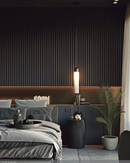zwarte houten wandpanelen voor de woonkamer, slaapkamer, eetkamer, keuken, kantoor, bedrijfsruimte, hotel, restaurant, kinderkamer. Ook geschikt voor interieur designers en binnenhuisarchitecten